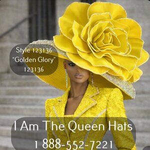 I Am The Queen Crimson Rose Royale Couture Church Hat Kentucky Derby